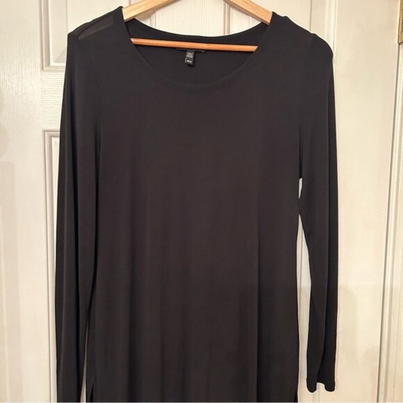 Eileen Fisher Black Silk tunic top Size‎ M - Picture 1 of 8
